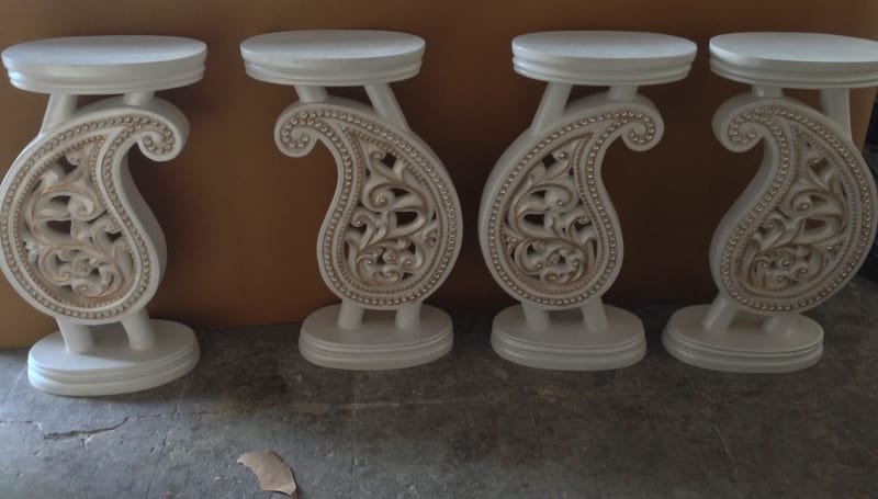 Aisle Wedding Pillars (Set): Fiber, Wood Carvings