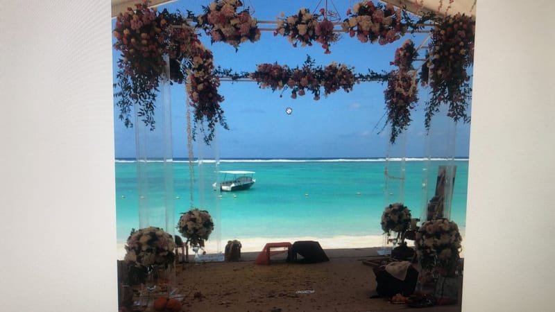 Coastal Beach Mandap: Fiber, Weather-Resistant Materials