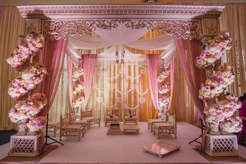 Butterfly garden mandap: Fiber & reusable florals