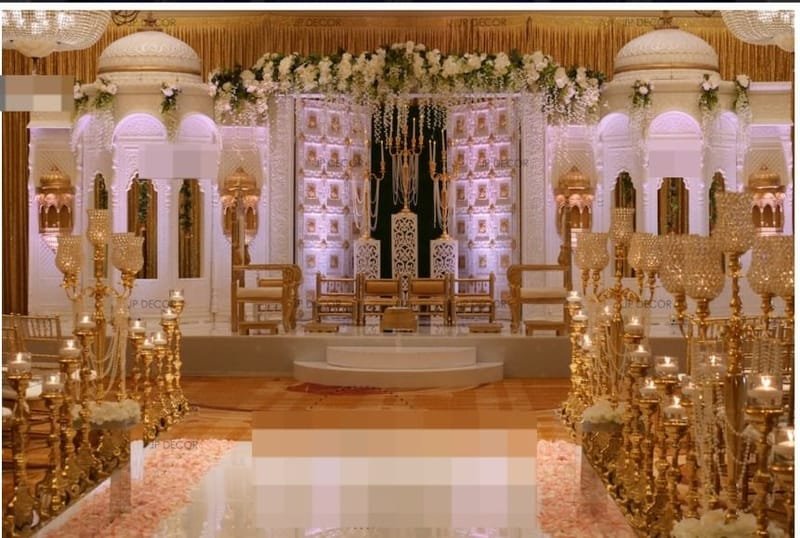 Luxury crystal mandap: Crystal on fiber frame