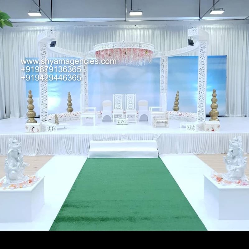 Pastel Floral Mandap: Fiber, Artificial Flowers, Fabric