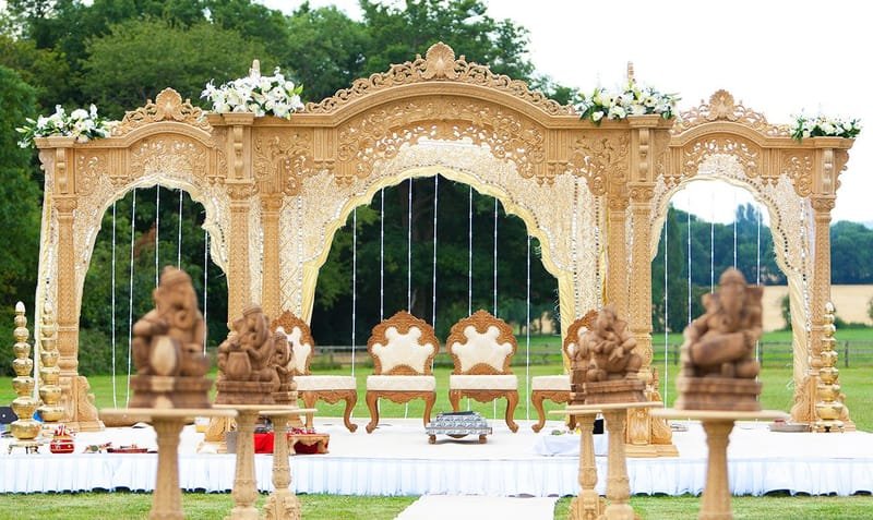 Grand Wedding Entrance Gate: Fiber, Wood, Decorative Elements