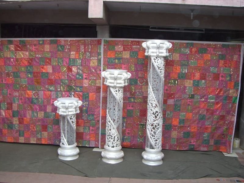 White Wedding Pillars: Fiber, Premium White Finish